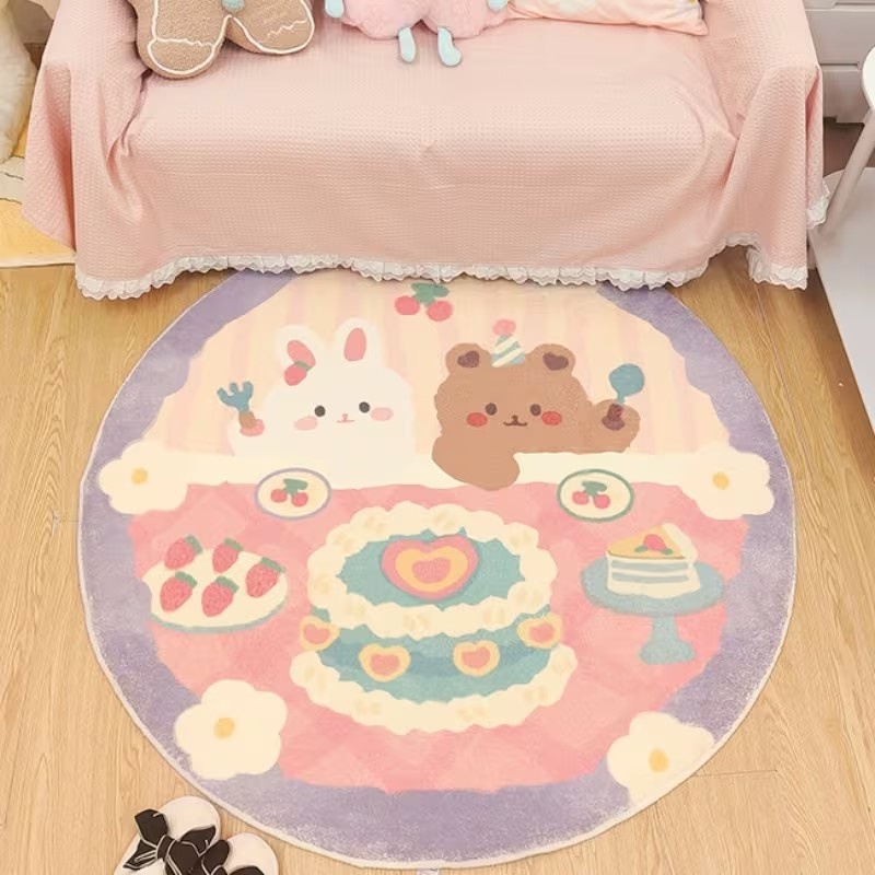 Tapis rond imprimé lapin et ou - Commercial Printing Format avis et prix