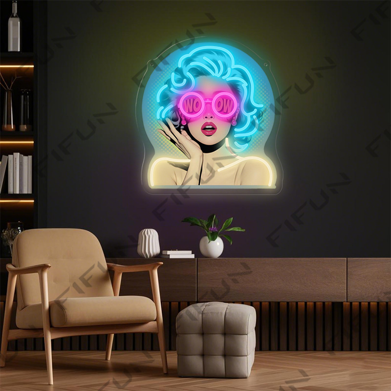 Enseigne néon WOW Curl Girl, a - Commercial Uv Printing avis et prix